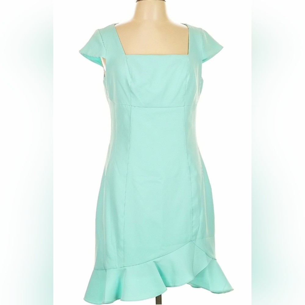 BCBGeneration Mint Aqua/Tiffany Blue Ruffle Hem Formal Dress‎ Size 10 NWOT